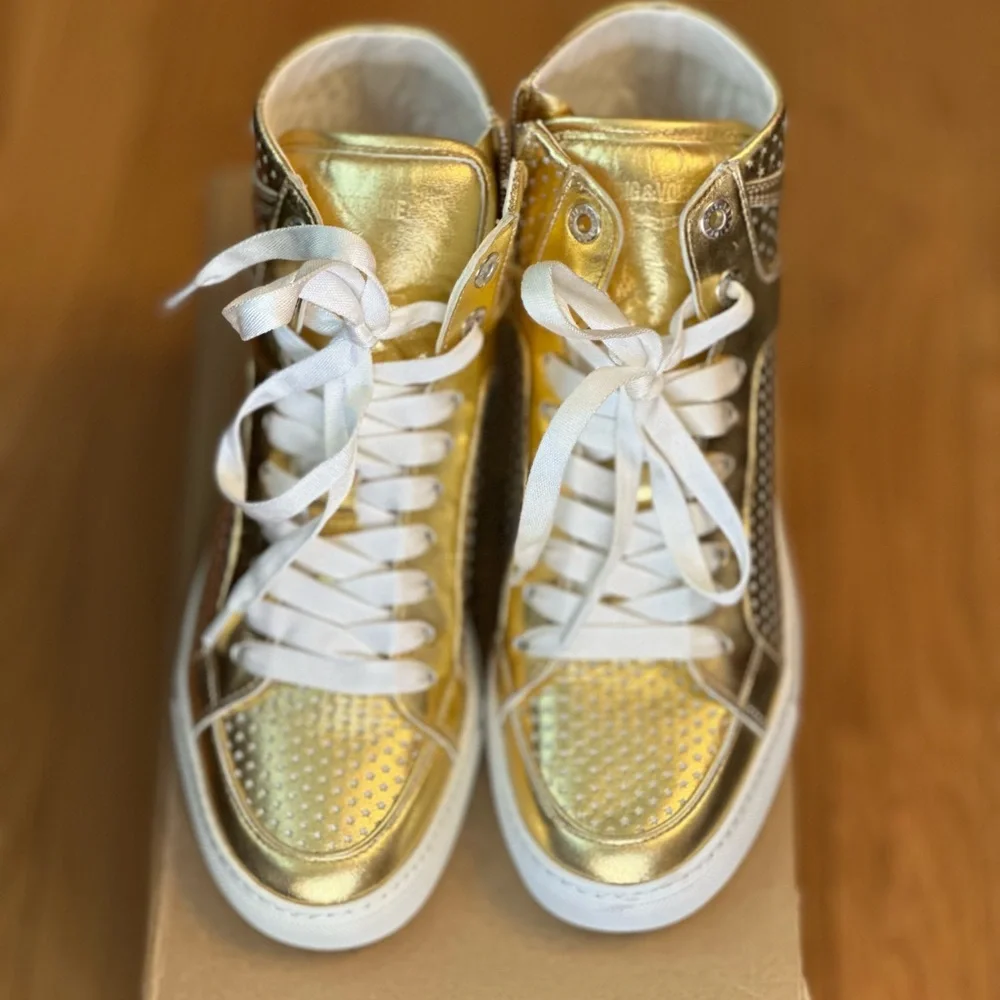 Zadig & Voltaire High Flash Metallic Hi-Tops NIB - Picture 6 of 10